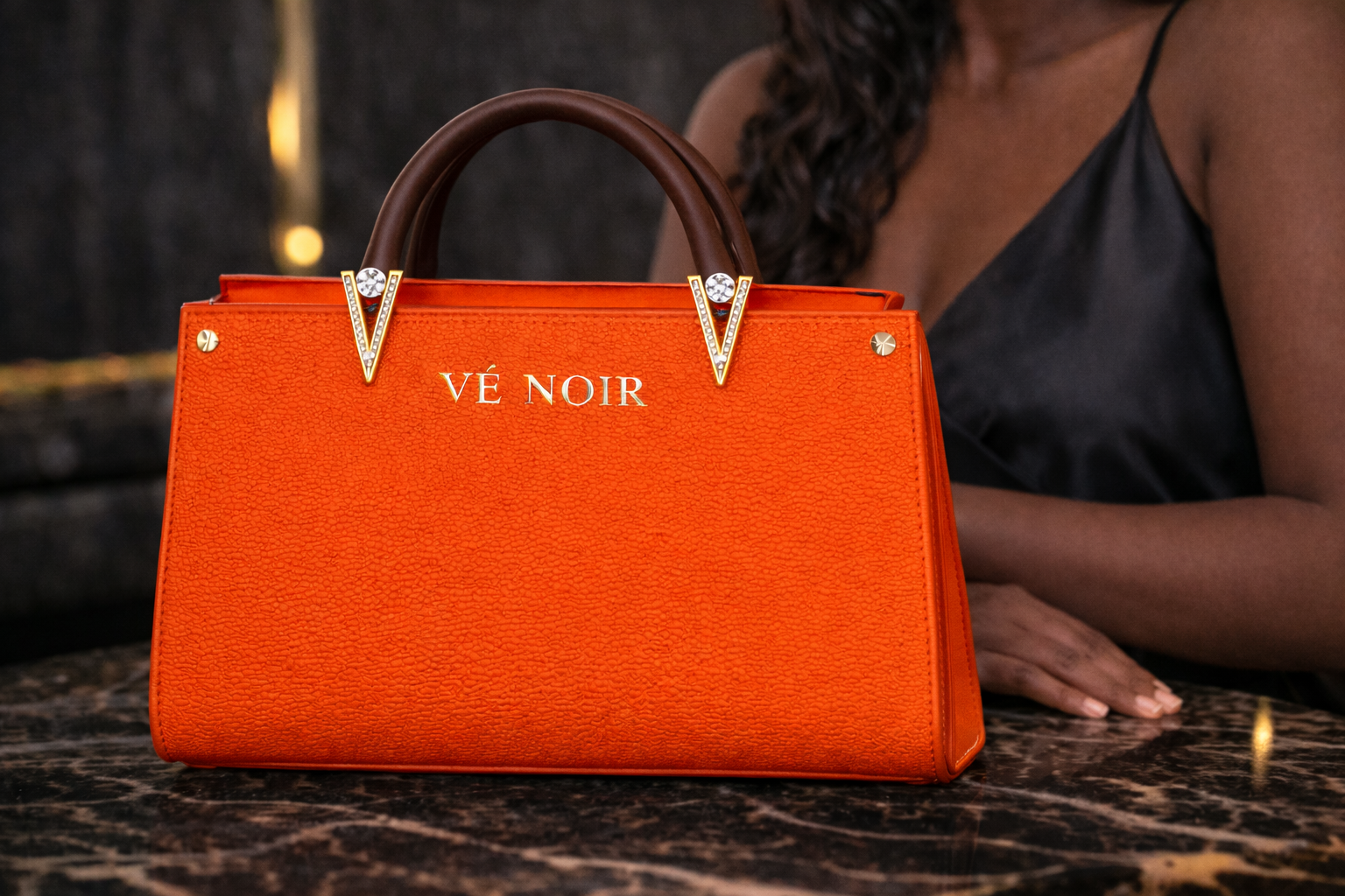 Ve Noir Hand Bag Orange D